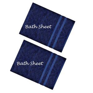 2 new INDIGO BLUE Charter Club Elite 100% Hygro Cotton 33x64 inch BATH SHEETS